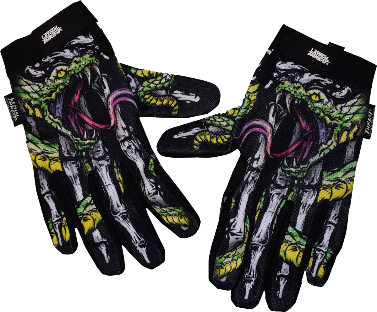 LETHAL THREAT Snake Bite Gloves - Black - Small GL15019S