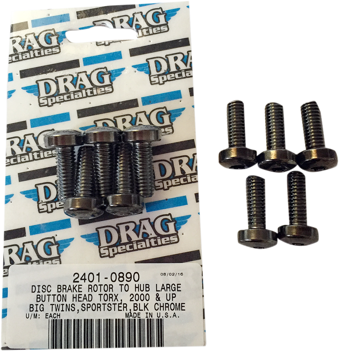 DRAG SPECIALTIES Rotor to Hub Front Kit - Black MK771BK