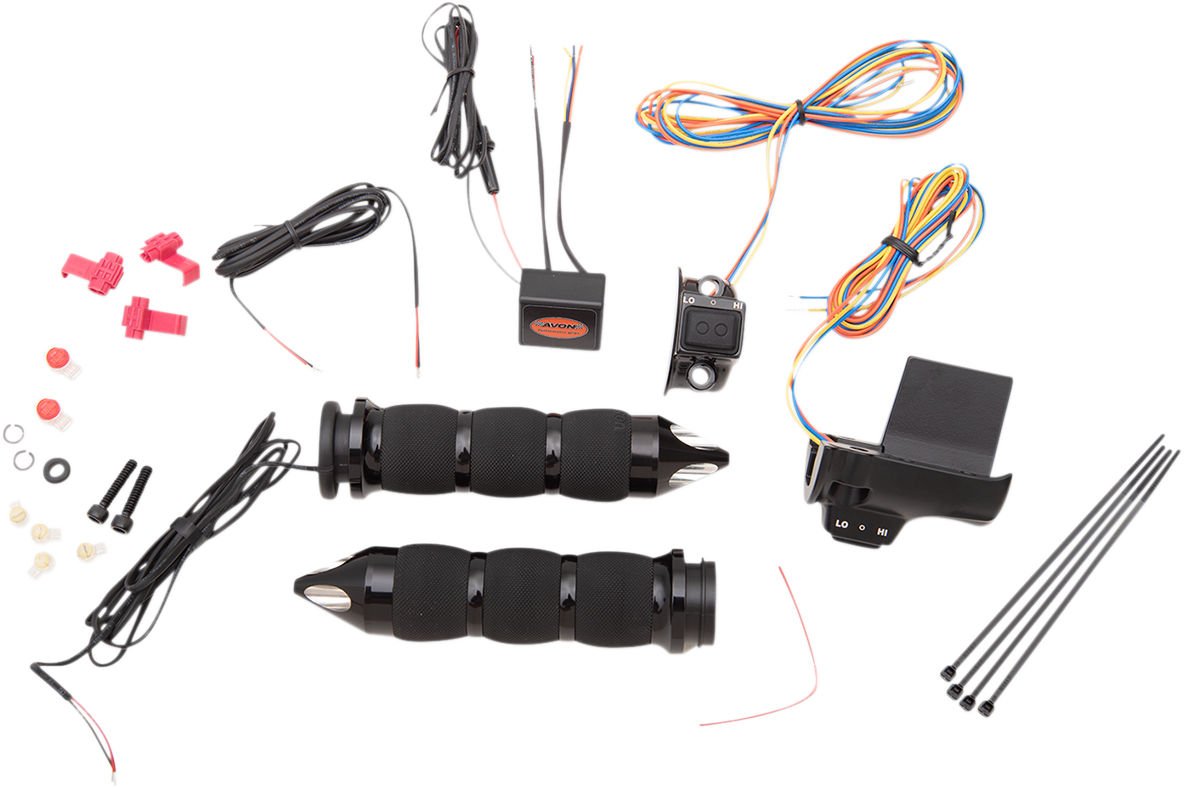 AVON GRIPS Grips - Heated - Air Cushion - Spike - TBW - Black AIR-90-A-S-F-RH