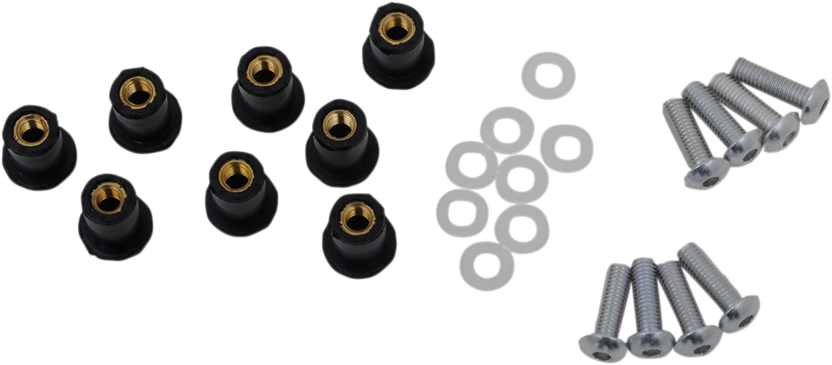 PUIG HI-TECH PARTS Windscreen Screw Kit - Silver 0957P