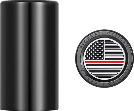 FIGURATI DESIGNS Docking Hardware Covers - American Flag - Red Line - Long - Black FD73-DC-2545-BK