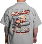 LETHAL THREAT Red Bomber Pinup Shop Shirt - Gray - Medium DG60164M