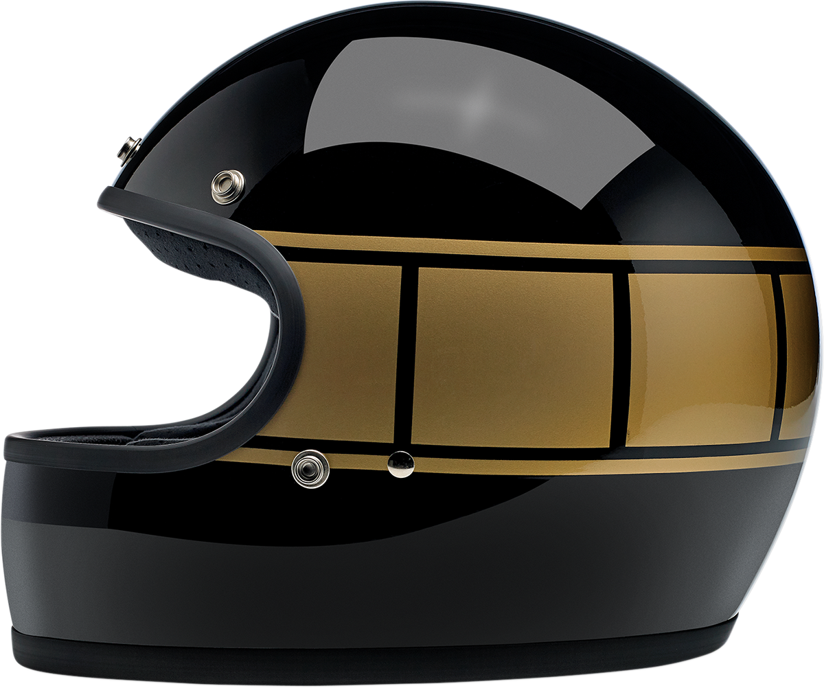 BILTWELL Gringo Helmet - Gloss Black Holeshot - XS 1002-527-101