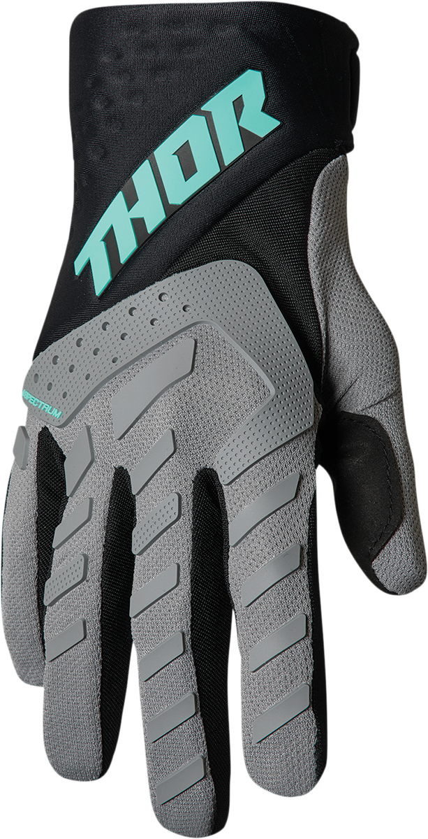 THOR Spectrum Gloves - Gray/Black/Mint - Large 3330-6828