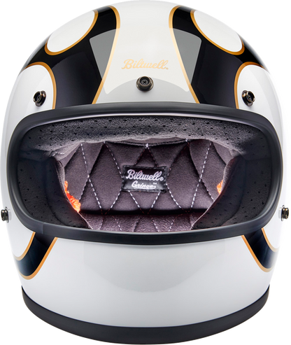 Casco BILTWELL Gringo - Llamas - Blanco/Negro - XS 1002-561-501 