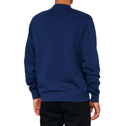 100% Icon Long-Sleeve Fleece Sweatshirt - Navy - Large 20026-00017