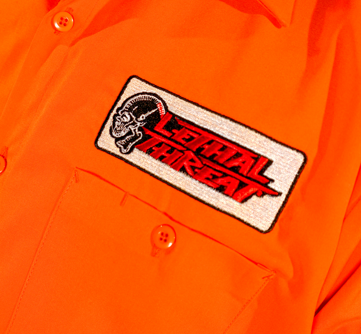 LETHAL THREAT Rollin Right Shop Shirt - Orange - 2XL DG60173XX