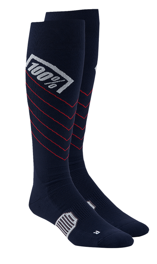 100% Hi-Side Performance Socks - Navy - Large/XL 20054-00004