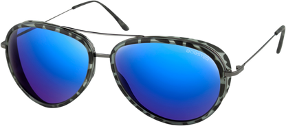 BOBSTER Ice Sunglasses - Matte Gray Tortoise Gunmetal - Brown HD Blue Mirror BICE102HD