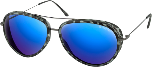 BOBSTER Ice Sunglasses - Matte Gray Tortoise Gunmetal - Brown HD Blue Mirror BICE102HD