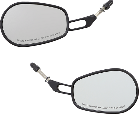 RIVCO PRODUCTS Mirror - Thru-Mount - Side View - Oval - Black MV307
