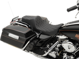 DRAG SPECIALTIES Asiento Predator III - Doble Diamante - Cosido en plata FIT 99-07 FLHR,06-07 FLHX 0801-1130