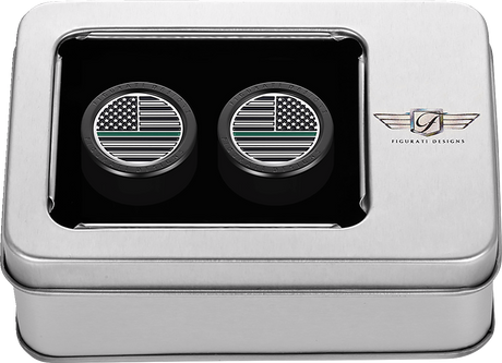 FIGURATI DESIGNS Docking Hardware Covers - American Flag - Contrast Cut - Black FD72-DC-2730-BK