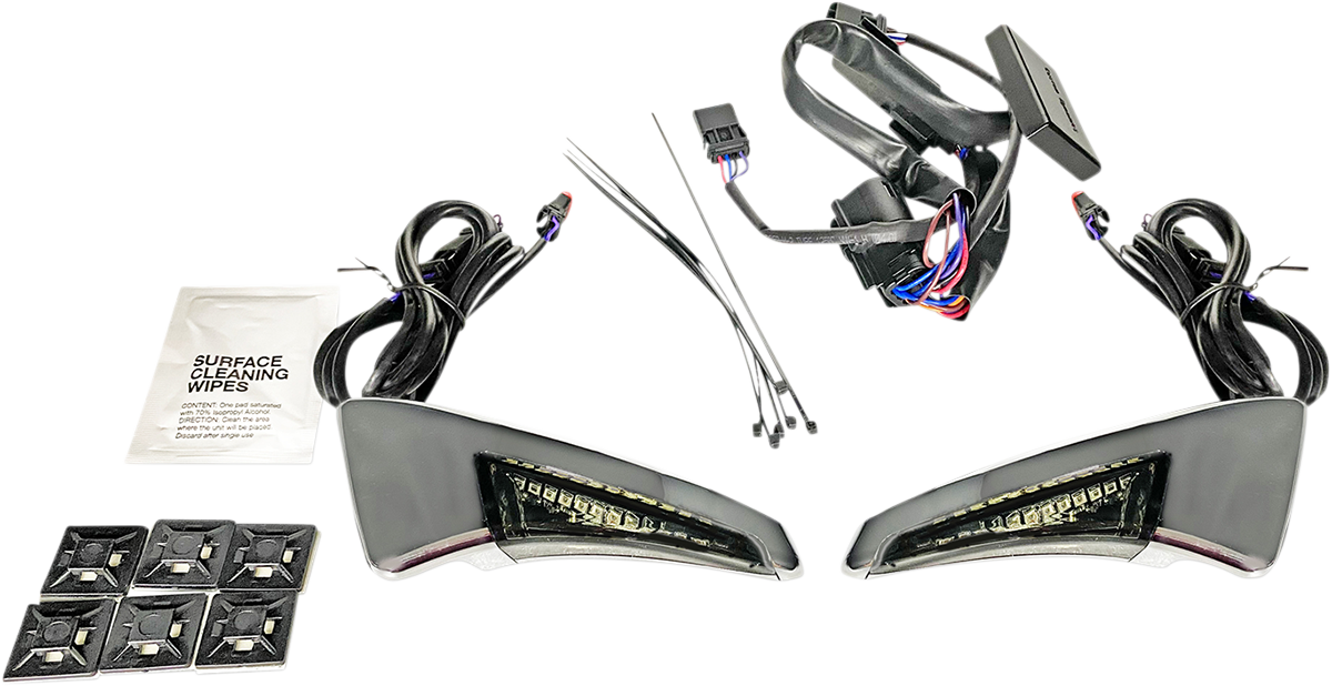 CUSTOM DYNAMICS Sequential Tour Pak Seat Back Rest LED Lights - Chrome/Smoke - FLH CD-TPBR-14-SC