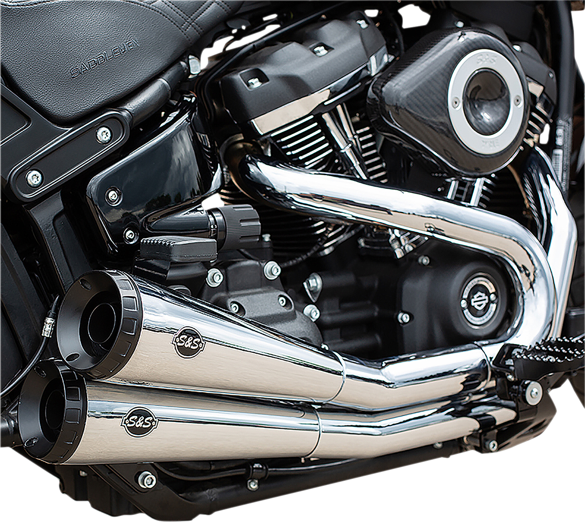 S&S CYCLE Grand National 2:2 Exhaust for Softail - Chrome 550-0816A