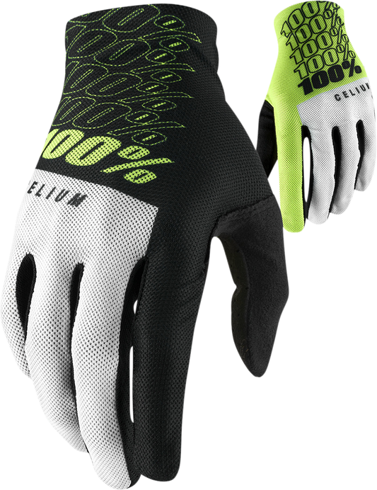 100% Celium Gloves - Fluorescent Yellow - Medium 10007-00011