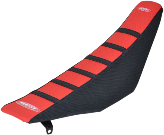 SDG 6-Ribbed Seat Cover - Black Ribs/Red Top/Black Sides 95947KRK