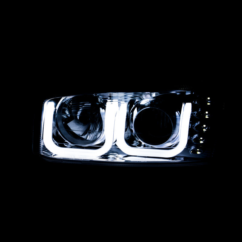 ANZO 1999-2006 Gmc Sierra 1500 Projector Headlights w/ U-Bar Black 111303