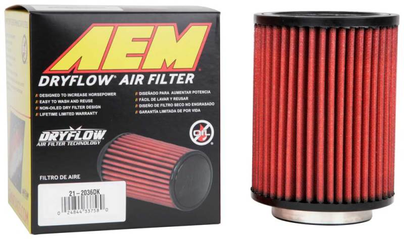 AEM Aif Filter, 3inFLG/ 5inOD/ 6-1/2inH Dry Flow 21-2036DK