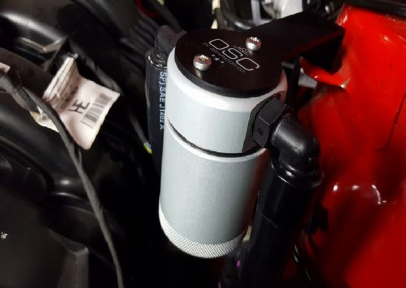 J&L 2015-2023 Ford Mustang EcoBoost Driver Side Oil Separator 3.0 - Clear Anodized 3029D-C