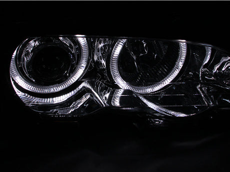 ANZO 2000-2003 BMW 3 Series E46 Projector Headlights w/ Halo Chrome 121268
