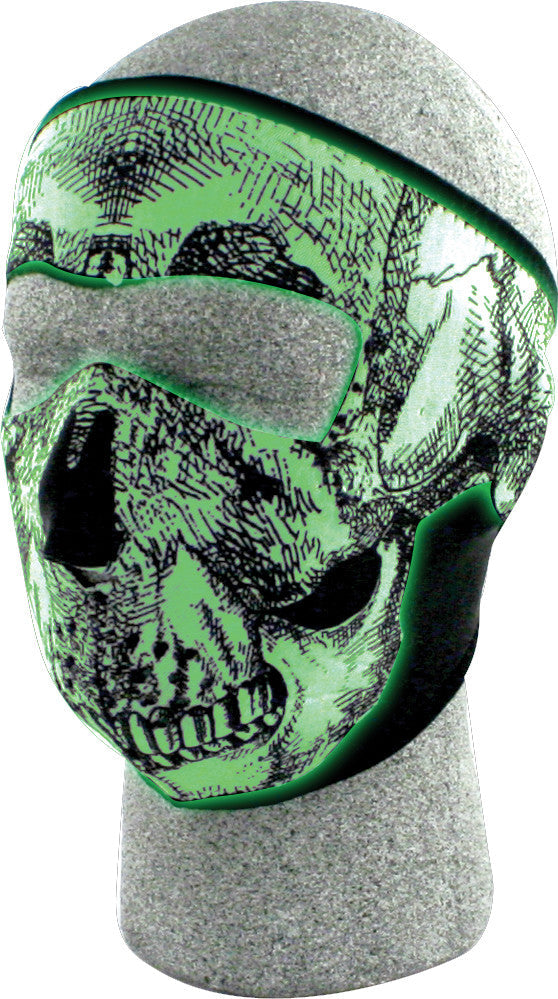 ZAN Full Face Mask Black/White Skull Glow WNFM002G