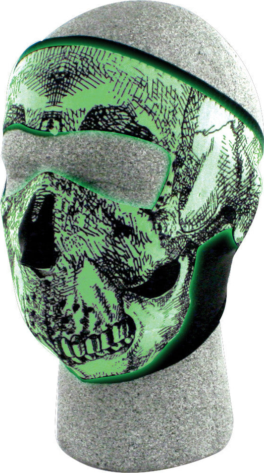 ZAN Full Face Mask Black/White Skull Glow WNFM002G