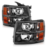 ANZO 2007-2013 Chevrolet Silverado Crystal Headlights Black 111393