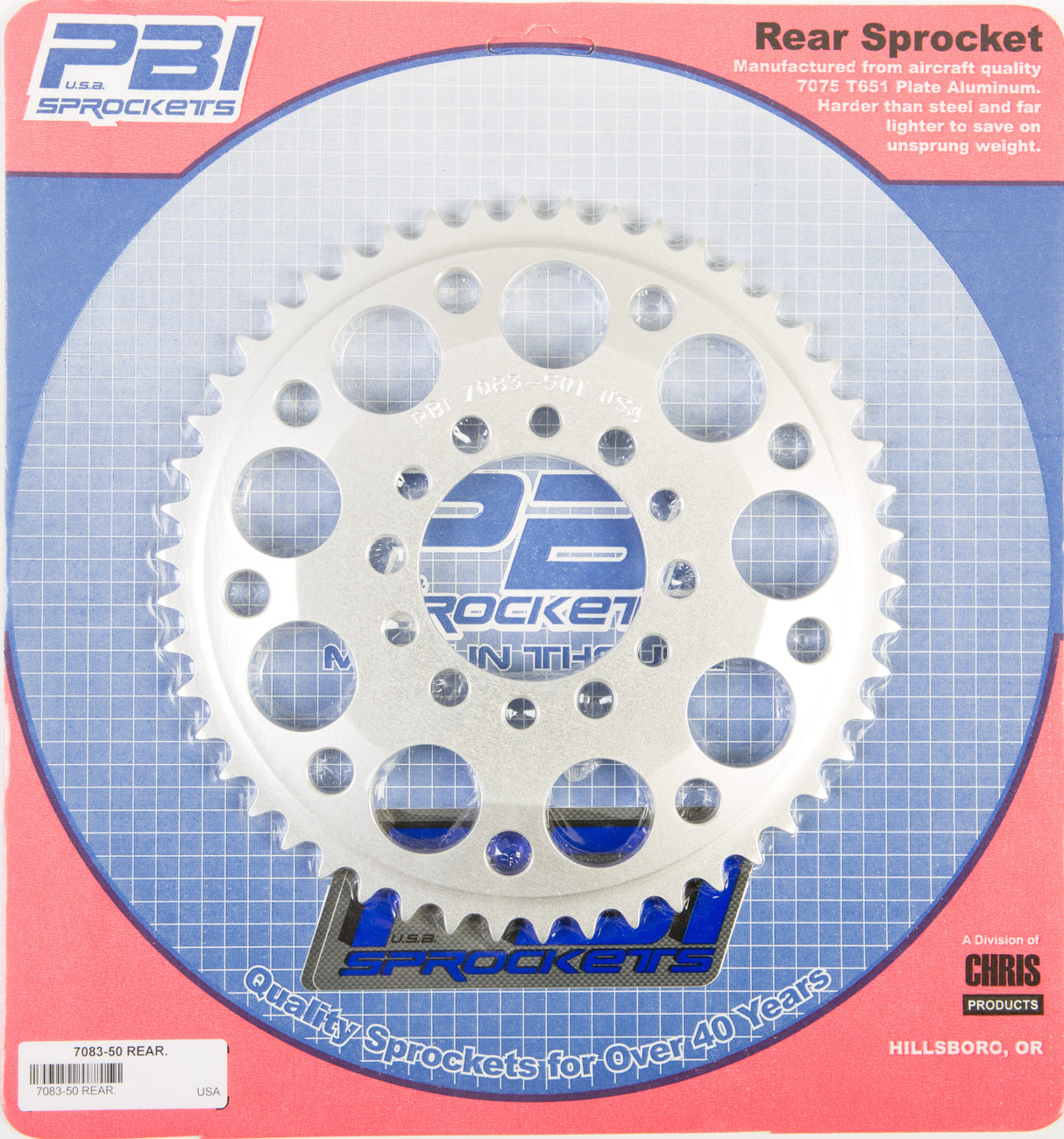 PBIRear Sprocket Aluminum 50t-428 Yam7083-50-2
