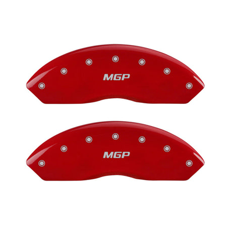 MGP 4 Caliper Covers Engraved Front & Rear MGP Red finish silver ch 15206SMGPRD