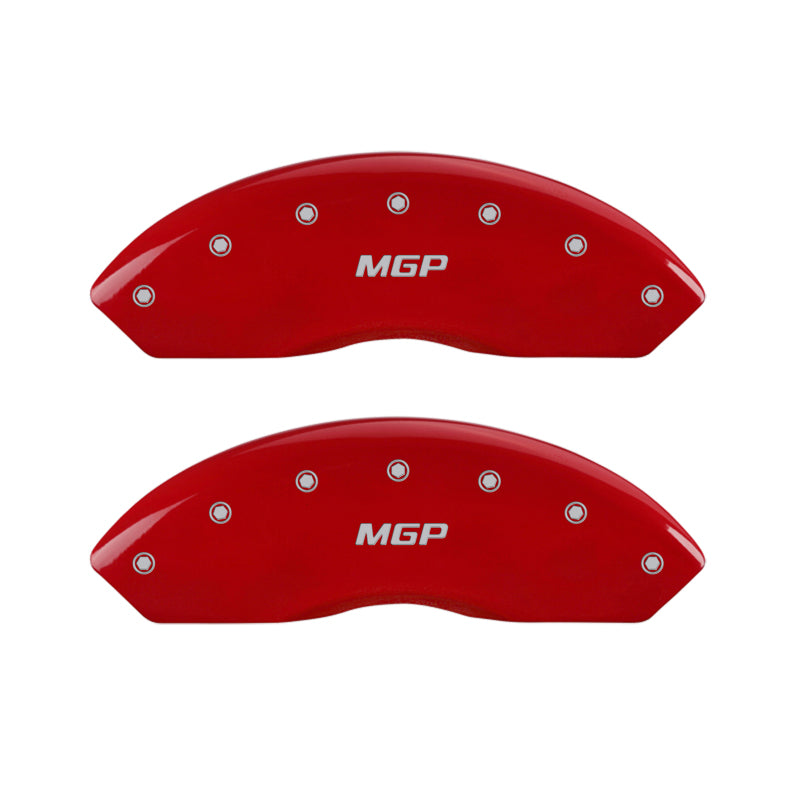 MGP 4 Caliper Covers Engraved Front & Rear MGP Red finish silver ch 22132SMGPRD