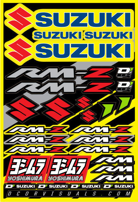 D-COR Decal Sheet Suzuki Rmz 12"X18" 40-40-100