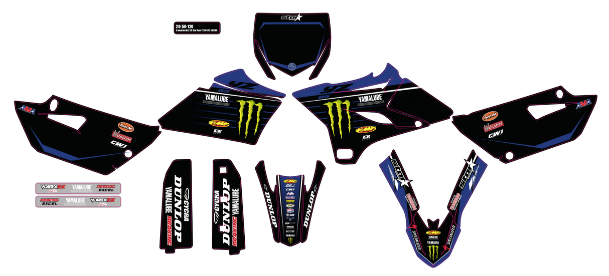 D-COR Graphic Kit 20 Star Yam Yz 125/250 (15-20) 10-50-230