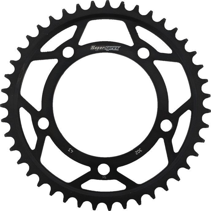 SUPERSPROX Rear Sprocket Steel 43t-530 Blk Hon RFE-302-43-BLK