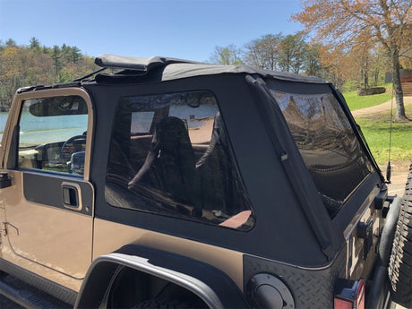 Rampage 18-21 Jeep Wrangler (JL) Unlimited Frameless TrailView Fastback Soft Top Kit - Black Diamond 139535