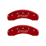 MGP 4 Caliper Covers Engraved Front & Rear Gen 5/RS Red finish silver ch 14033SRS5RD