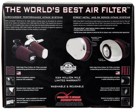 K&N Oval Red 9in Intake System for Harley Davidson RK-3910-1