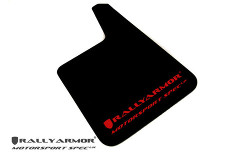 Rally Armor Universal Fit (No Hardware) Motorsport Spec Black UR Mud Flap w/ White Logo MF20-MSUR-BK/WH