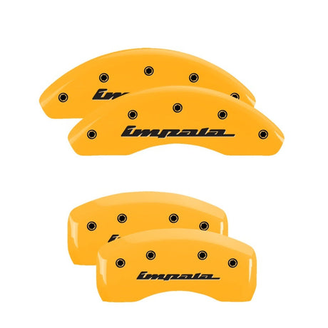 MGP 4 Caliper Covers Engraved Front & Rear Gen 5/Camaro Black finish silver ch 14240SCA5BK