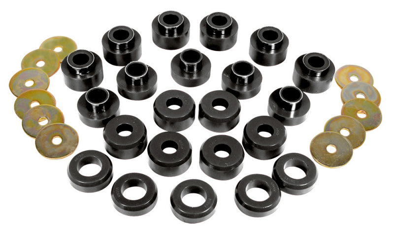 Prothane 97+ Jeep TJ Body Mount Kit - Black 1-107-BL