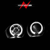 ANZO 2000-2004 Infiniti I30 Projector Headlights w/ Halo Black 121077