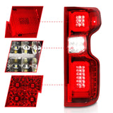 Anzo 19-21 Chevy Silverado Work Truck Full LED Tailights Chrome Housing Red Lens G2(w/C Light Bars) 311419