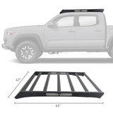 Go Rhino 16-23 Toyota Tacoma DC Ceros Low Profile Roof Rack - Tex. Blk 5933000T