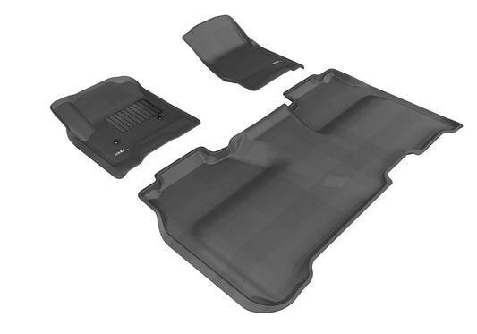 3D MAXpider 2014-2019 Chevrolet Silverado Crew Cab Kagu 1st & 2nd Row Floormats - Black L1CH04001509