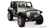 Bushwacker 07-18 Jeep Wrangler Flat Style Flares 4pc Fits 2-Door Sport Utility Only - Black 10919-07