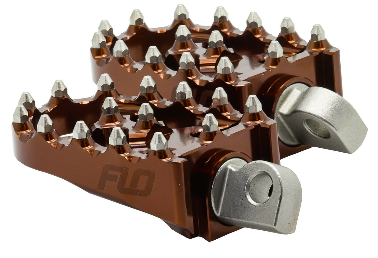 FLO MOTORSPORTS Moto Style Footpeg Set Bronze 2"X3.125" FPEG-800BRZ
