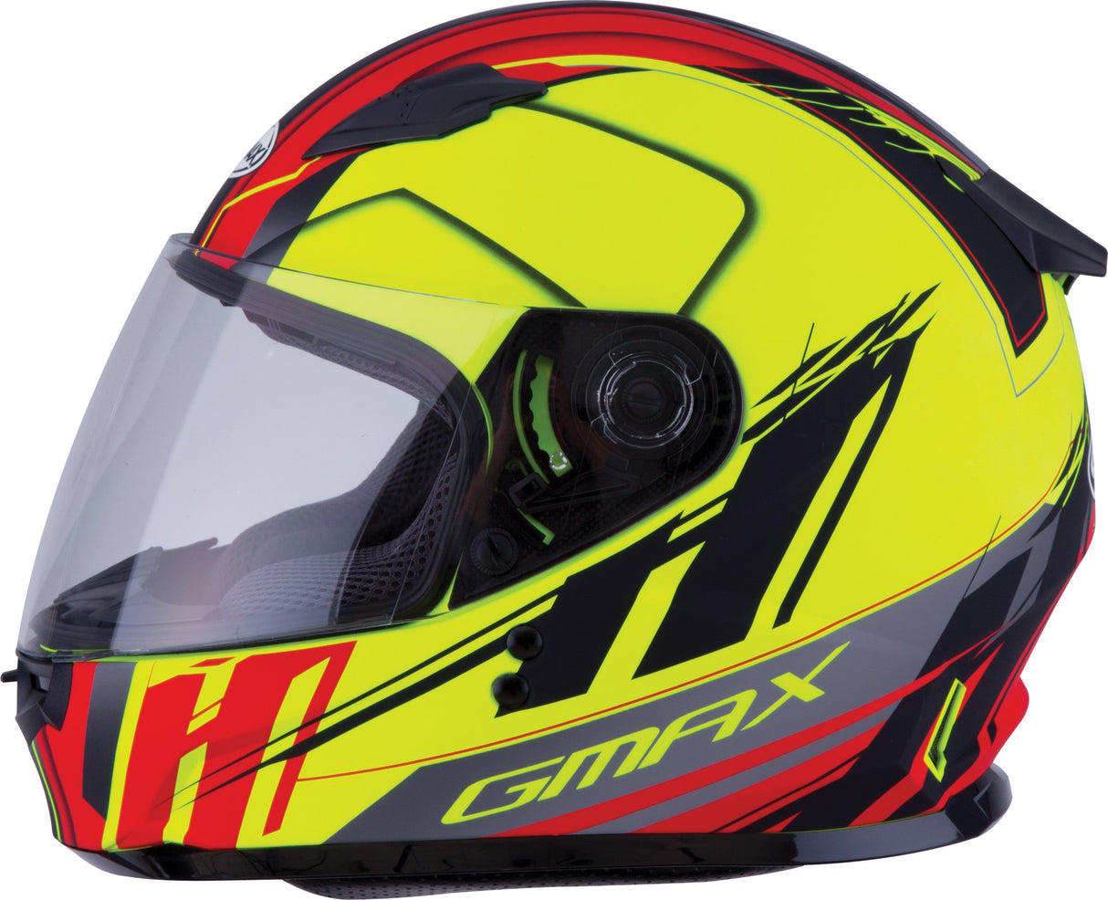 GMAX Youth Gm-49y Full-Face Rogue Helmet Matte Hi-Vis/Red Yl G7497602