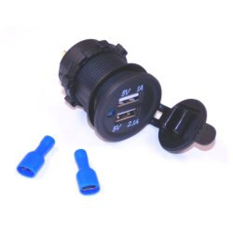 NAMZ Dual USB Charging Port Panel Mount w/O-Ring & Lock Nut NUSB-P02