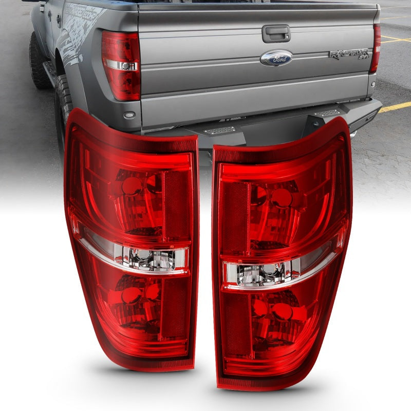 ANZO 2009-2014 Ford F-150 Euro Taillight Red/Clear (W/O Bulb) 311299