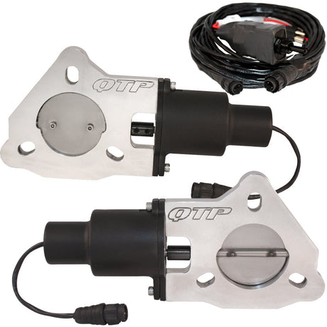QTP 2.5in Bolt-On QTEC Dual Electric Cutout Valves - Pair QTEC50